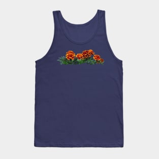 Group of Orange Marigolds With Yellow Tips Tank Top